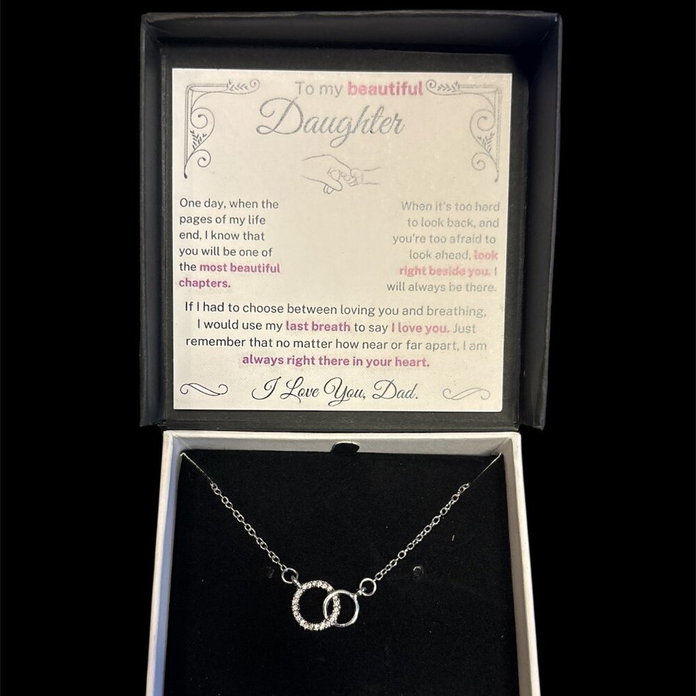 To Daughter, I love you, Dad Necklace. 15mm NEW